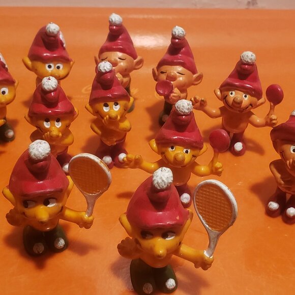 1978 Empire Gnome Family Orange Smurfs Lot Of 12 - Picture 2 of 5